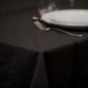 Close look of Corner of Black Rectangular Harmony Table Linen used for Dining