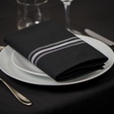 Bistro Napkins Black with Grey Stripes