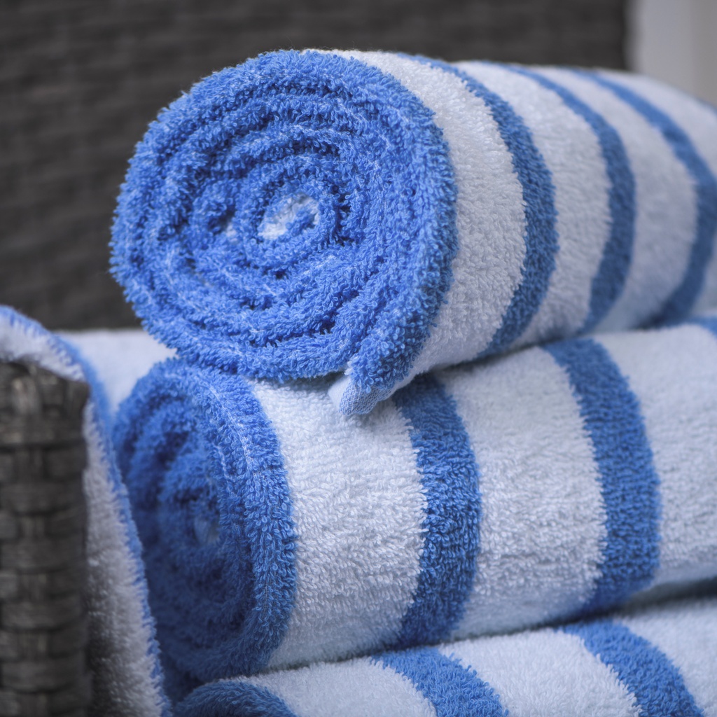 Retreat Pool Towel with Blue Stripes