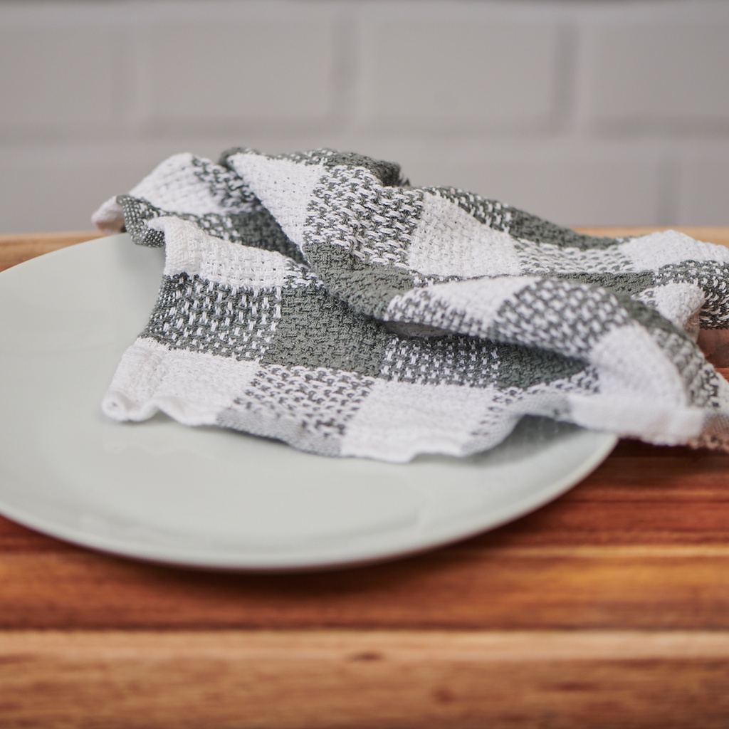 Retreat Dish Towels Checkered Gray Dishcloth